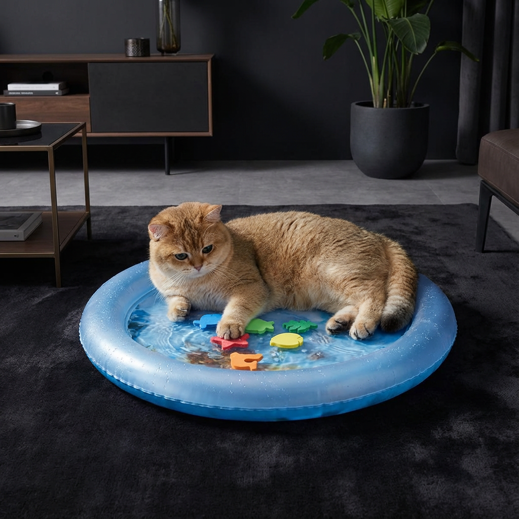 Interactive Cooling Water Bed for Cats