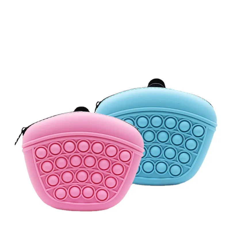 Pop - It Keychain With Zip - Stress Relief Toy And Storage Bag