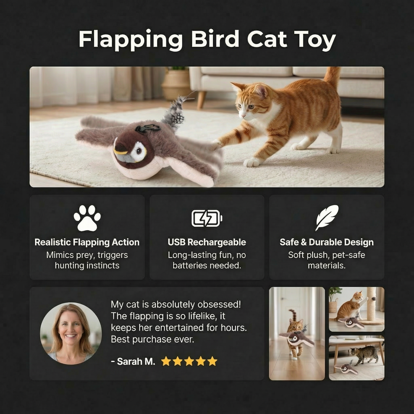 Flapping Bird Cat Toy