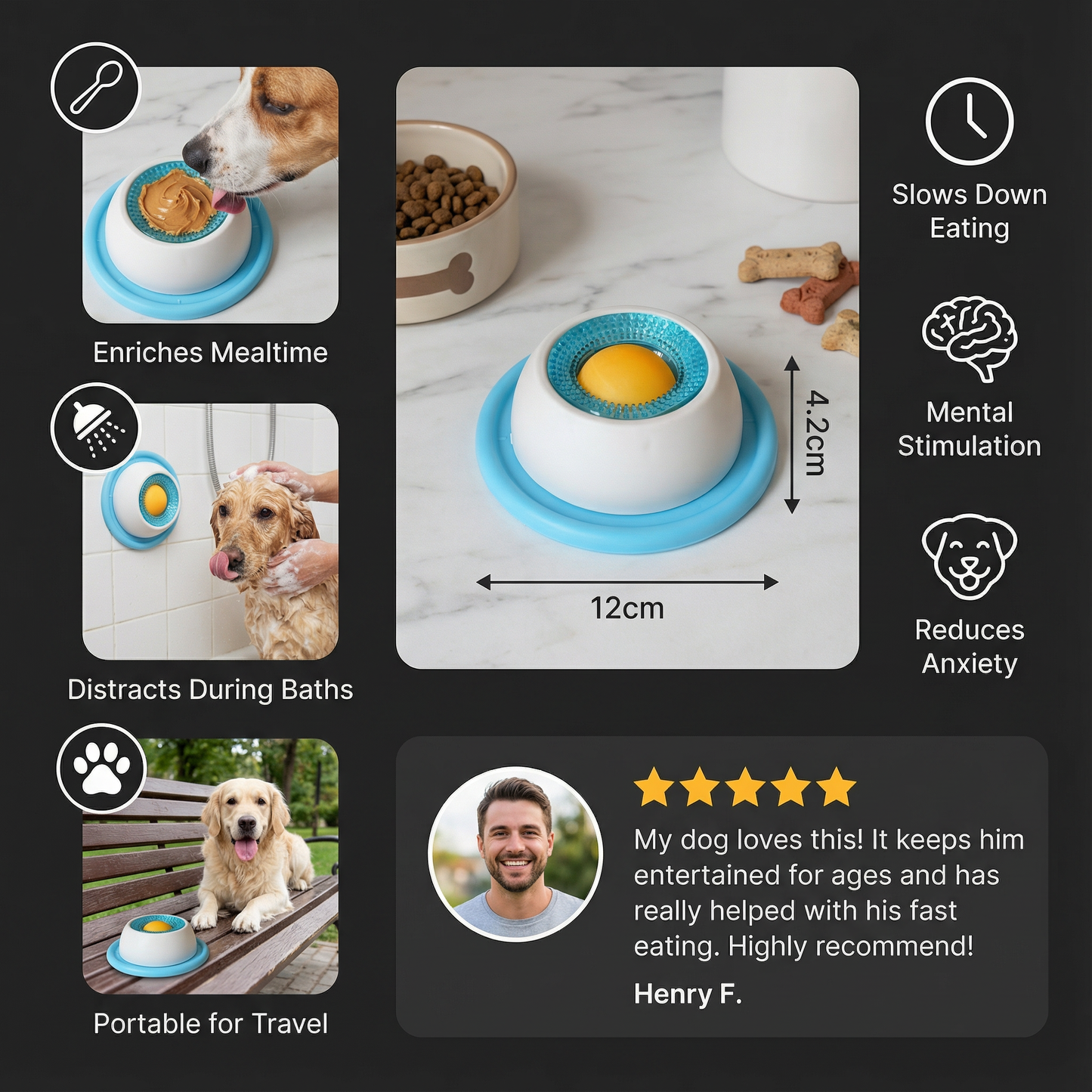 Interactive Lick Mat Slow Feeder Enrichement Toy for Dogs