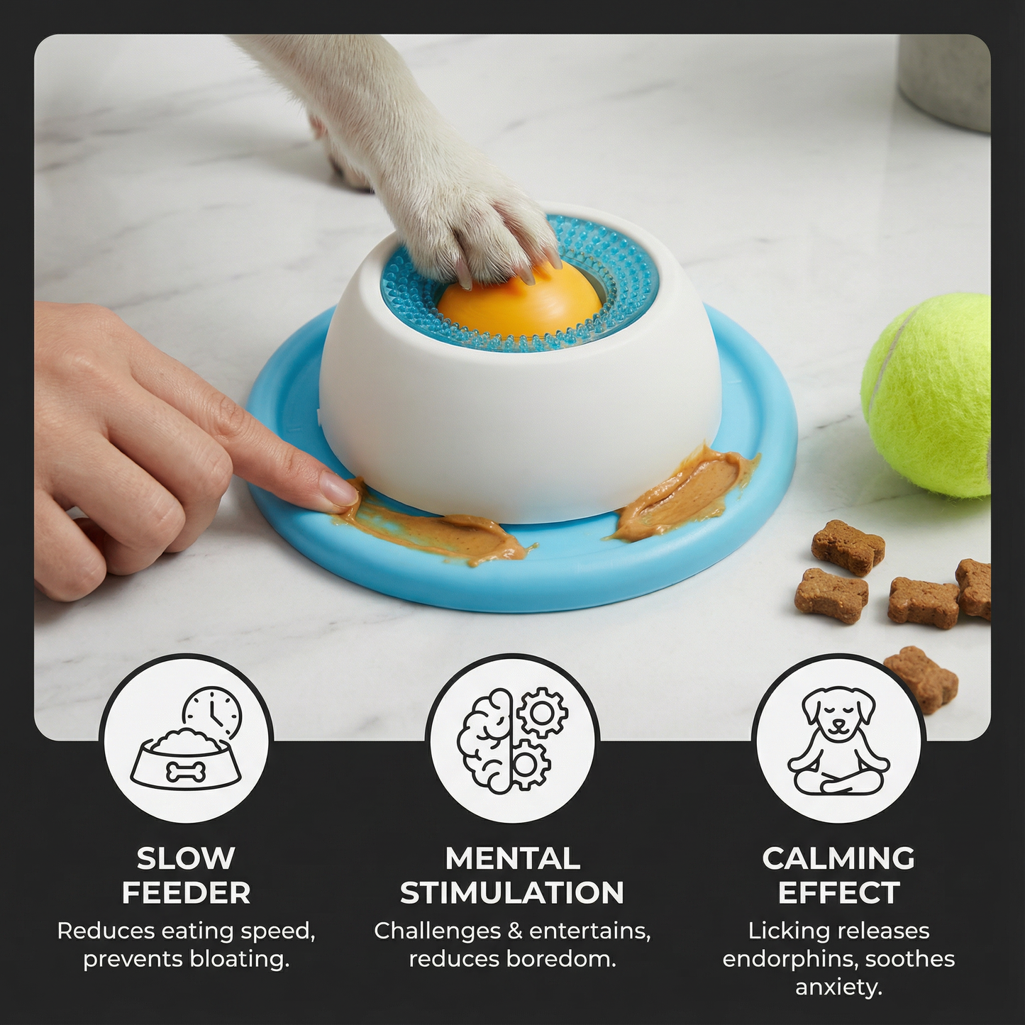 Interactive Lick Mat Slow Feeder Enrichement Toy for Dogs