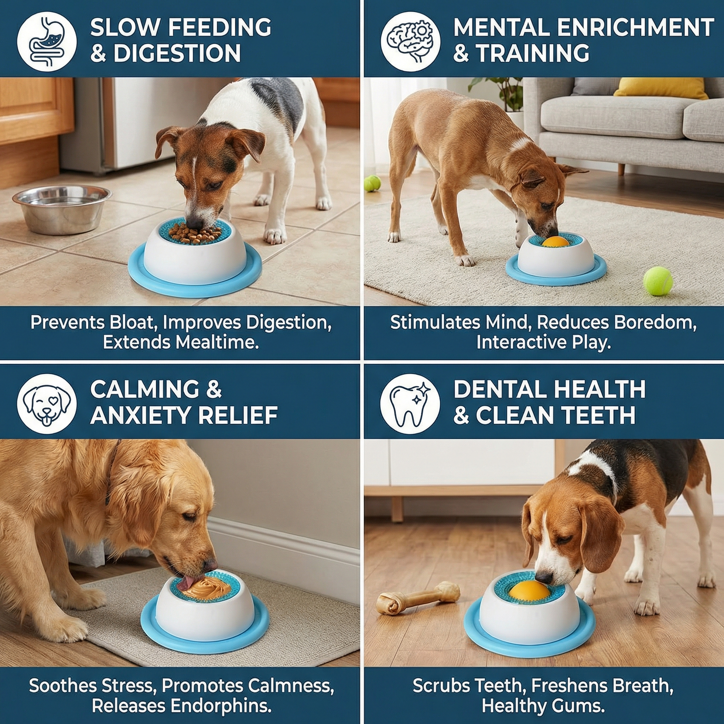 Interactive Lick Mat Slow Feeder Enrichement Toy for Dogs