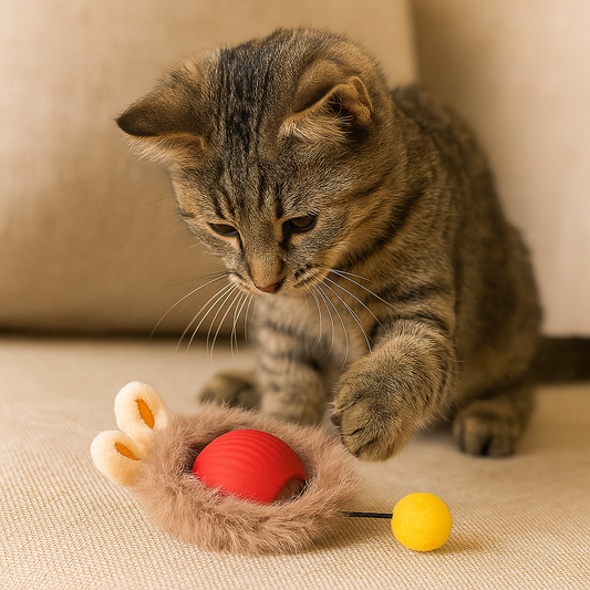 Interactive Play Ball With Fur For Cats