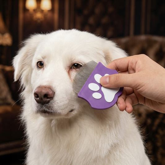 Pet Eye Comb – Facial Grooming Comb for Tear Stains, Eye Discharge & Flea Control