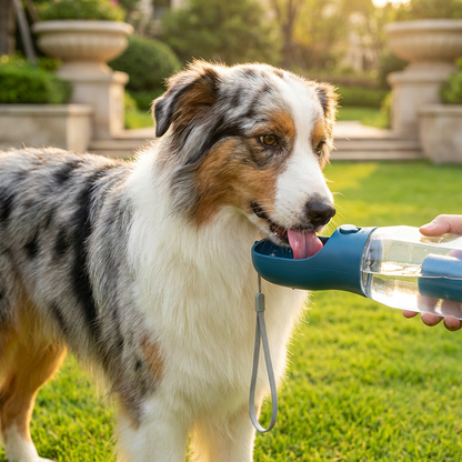3-in-1 Dog Water Bottle – Travel Bottle with Food Container