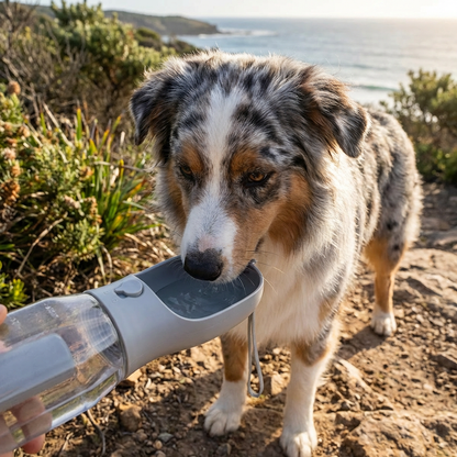 3-in-1 Dog Water Bottle – Travel Bottle with Food Container