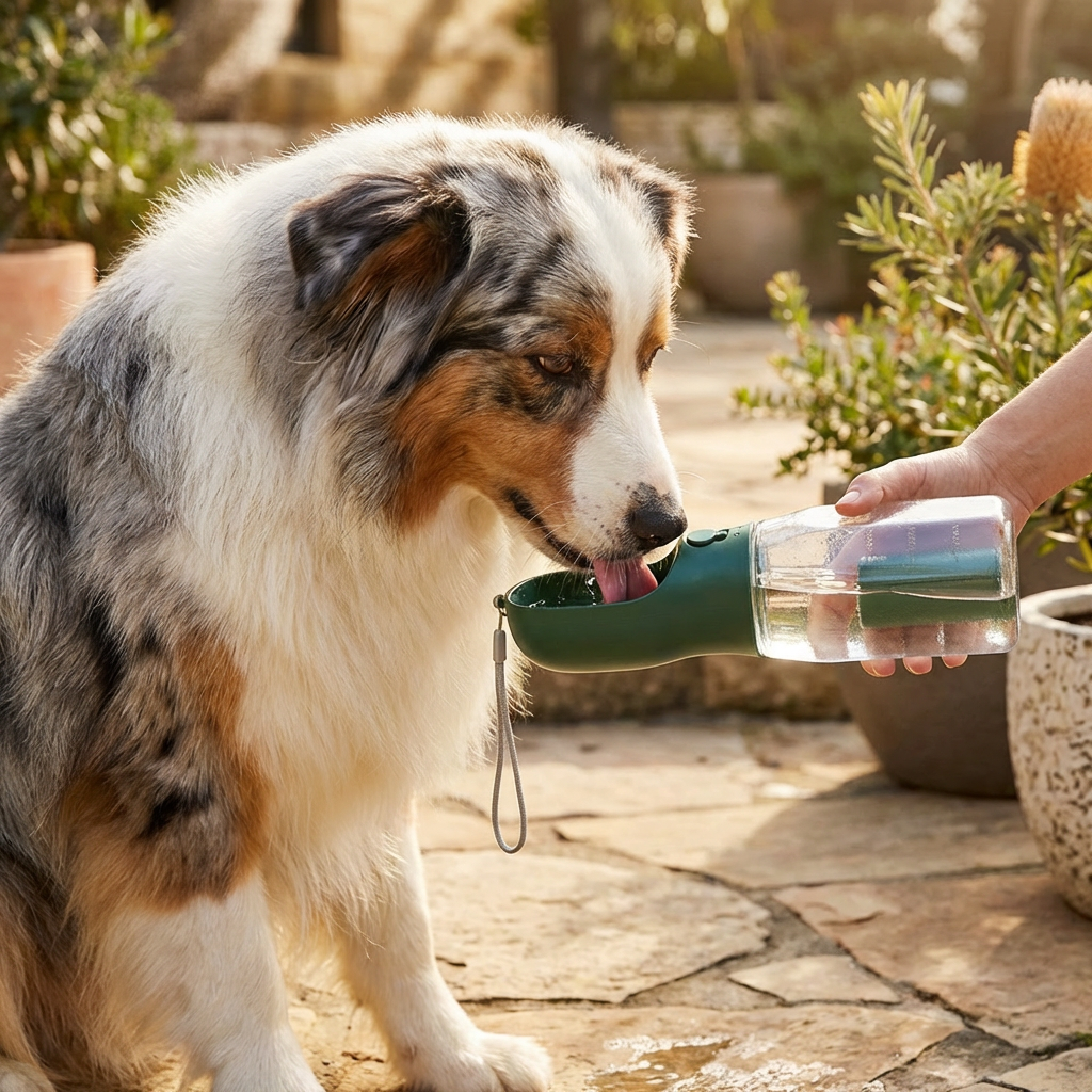 3-in-1 Dog Water Bottle – Travel Bottle with Food Container
