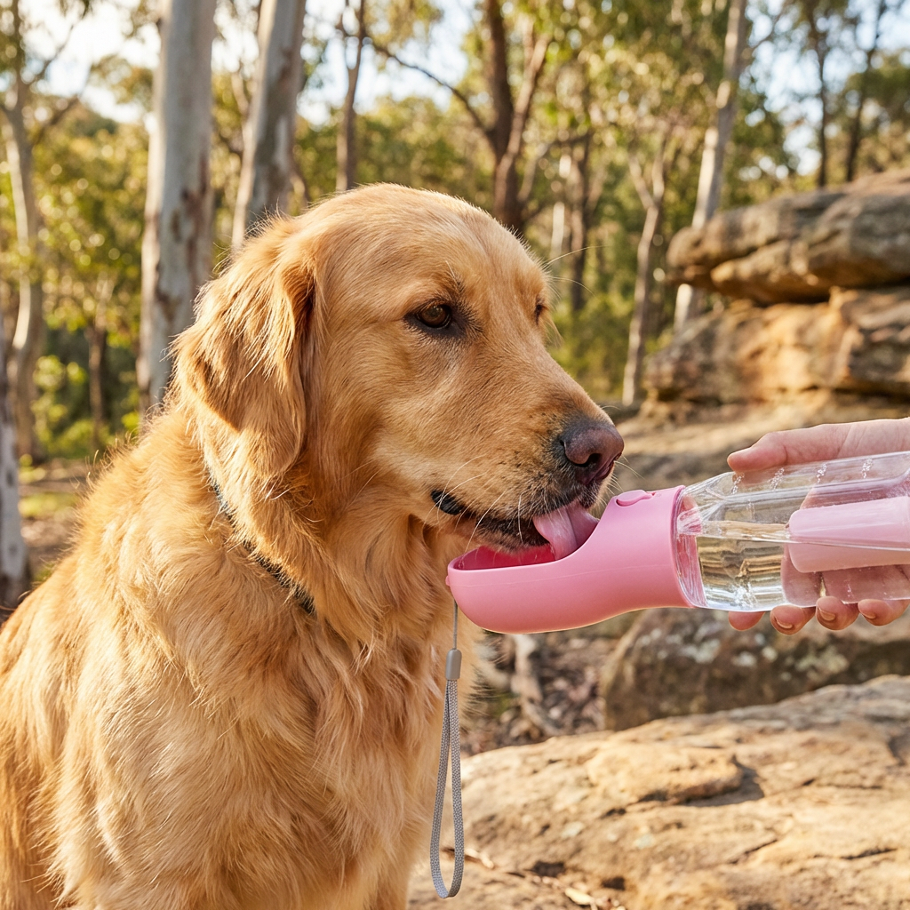 3-in-1 Dog Water Bottle – Travel Bottle with Food Container