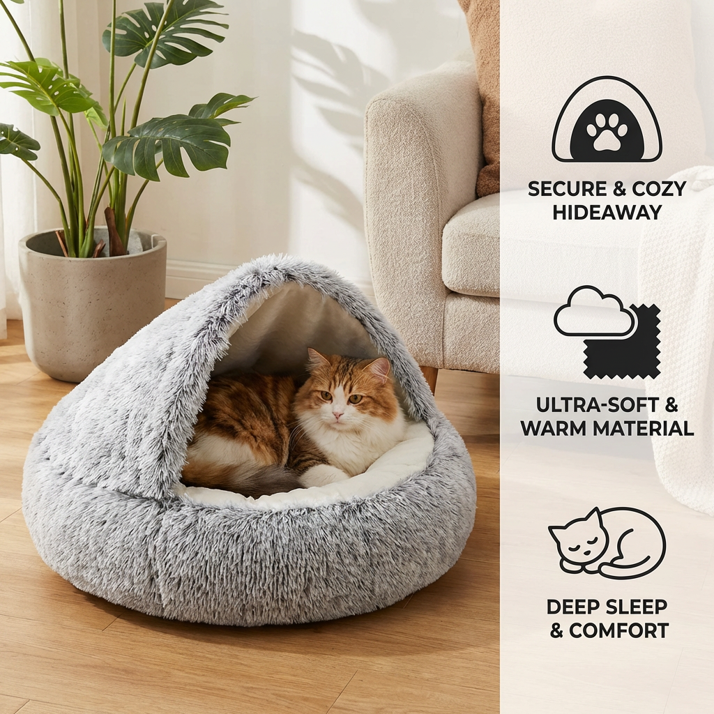 2-in-1 Cat Cuddle Cave