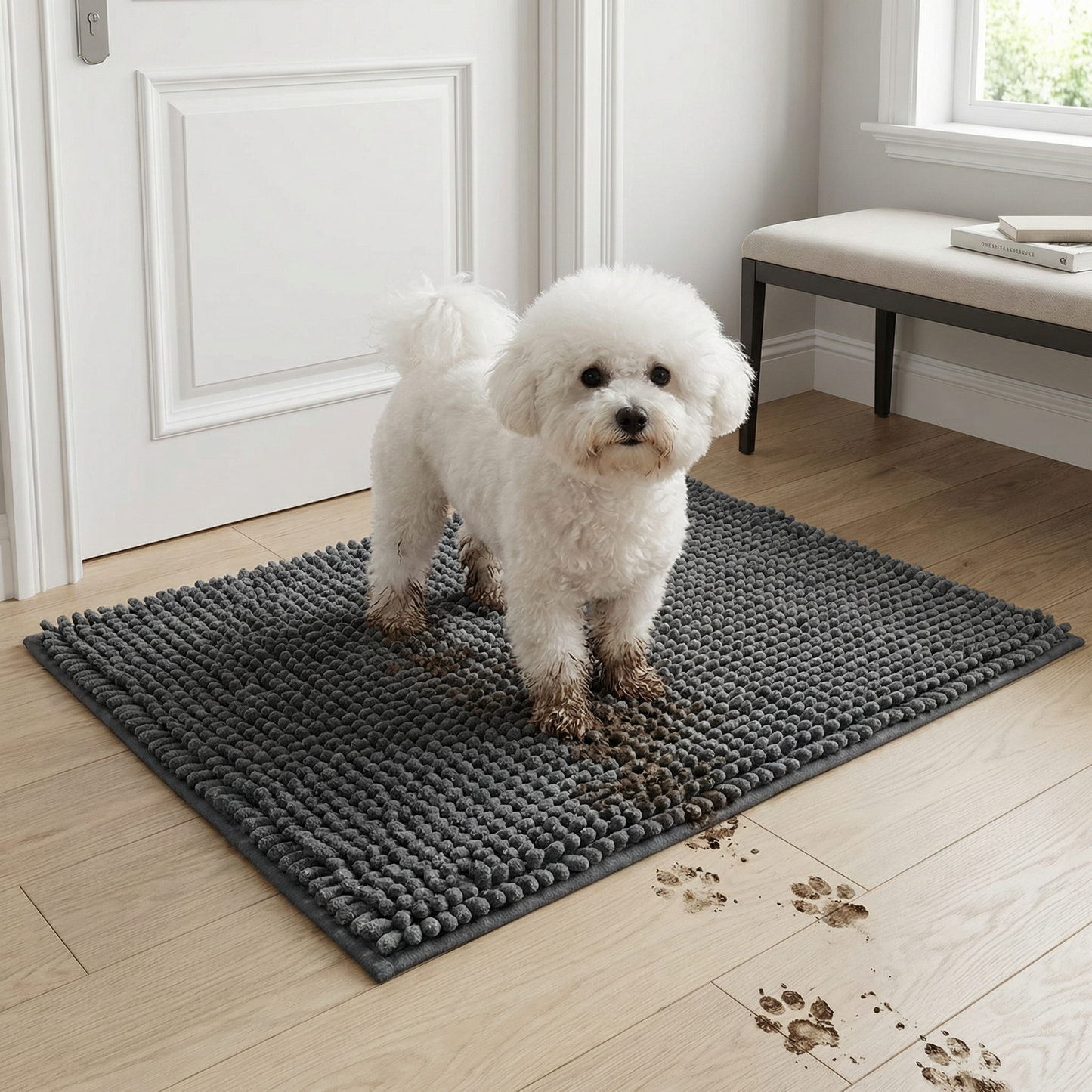 Dog Mud Mat – Super Absorbent, Non-Slip & Washable