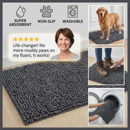 Dog Mud Mat – Super Absorbent, Non-Slip & Washable