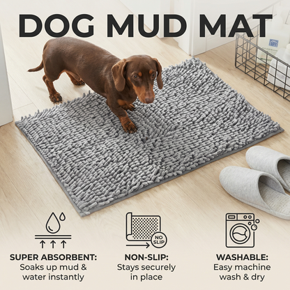 Dog Mud Mat – Super Absorbent, Non-Slip & Washable