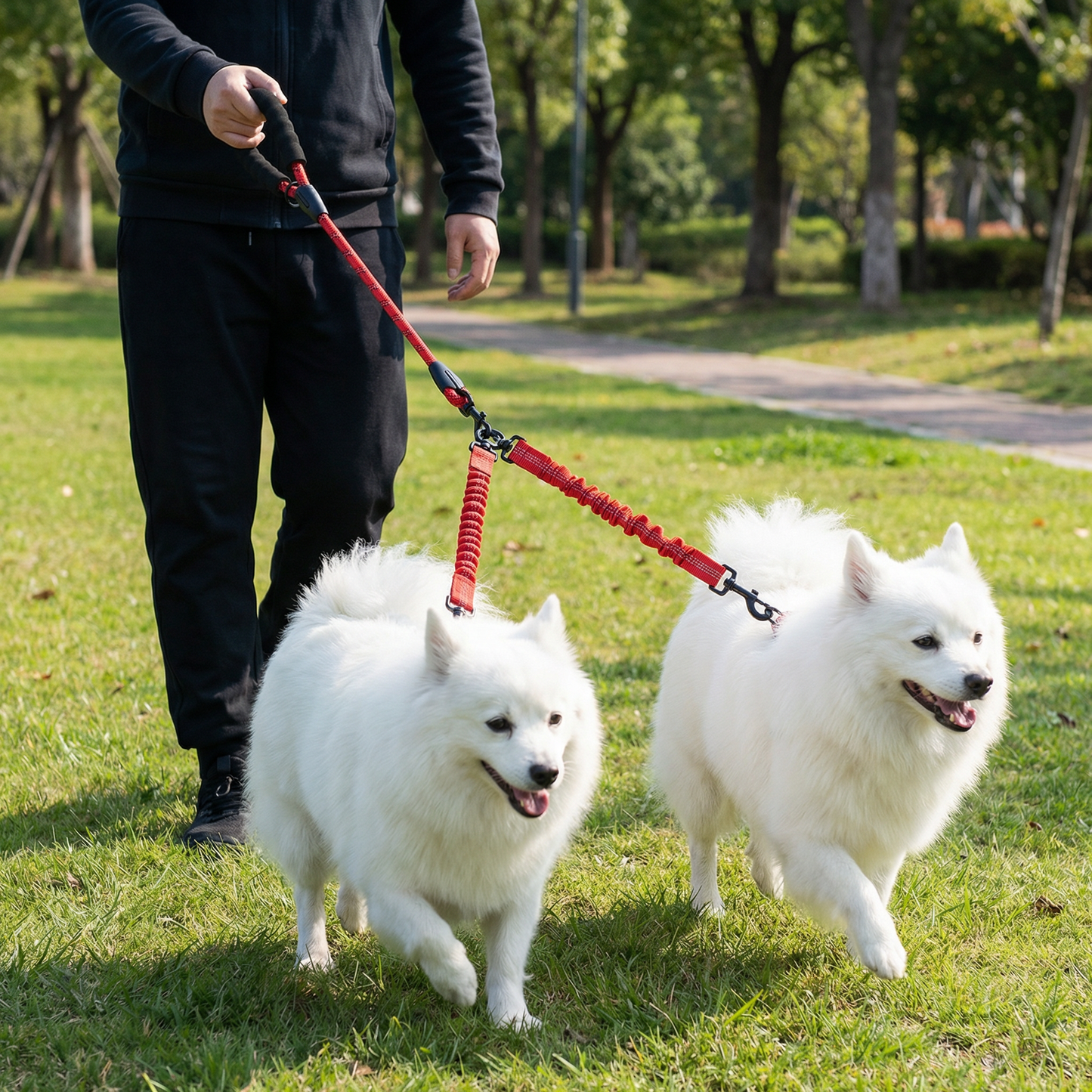 Easy Anti-Tangle Double Dog Leash