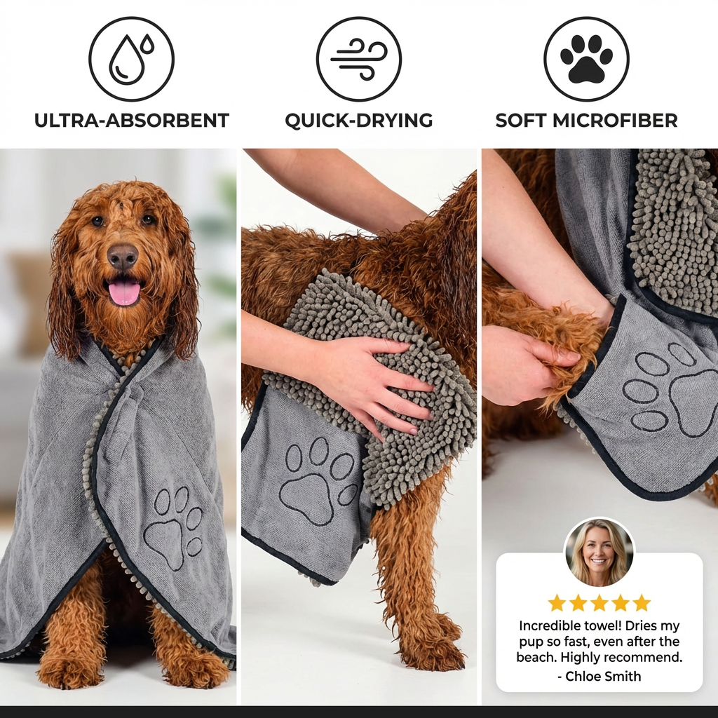 Ultra-Absorbent and Quick-Drying Microfiber Pet Towel