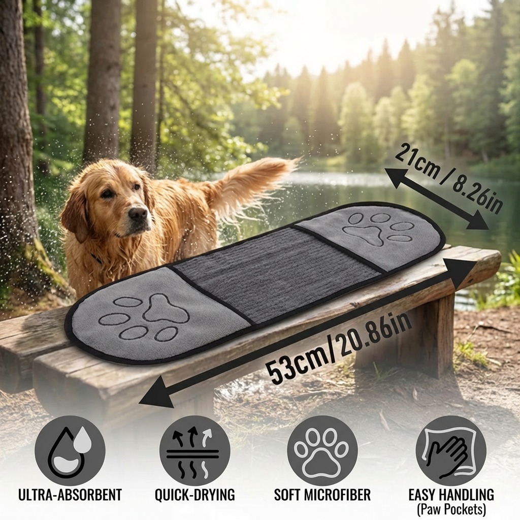 Ultra-Absorbent and Quick-Drying Microfiber Pet Towel