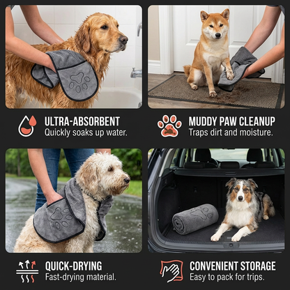 Ultra-Absorbent and Quick-Drying Microfiber Pet Towel