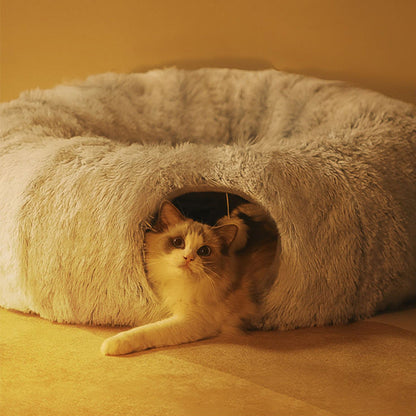 Cat Plush Tunnel Play Bed