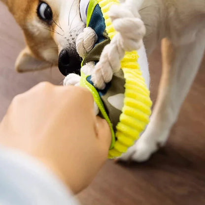 Squeaky Slipper with Sturdy Cotton Rope – Dental Care & Fun for Dogs
