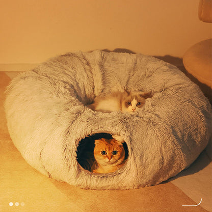 Cat Plush Tunnel Play Bed