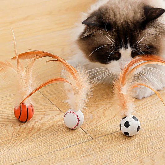 Cat Rubber Shuttlecock Toy