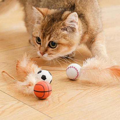 Cat Rubber Shuttlecock Toy