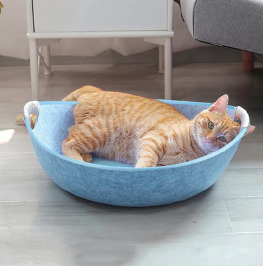 Cosy Felt Cat Bed With Carrying Handles