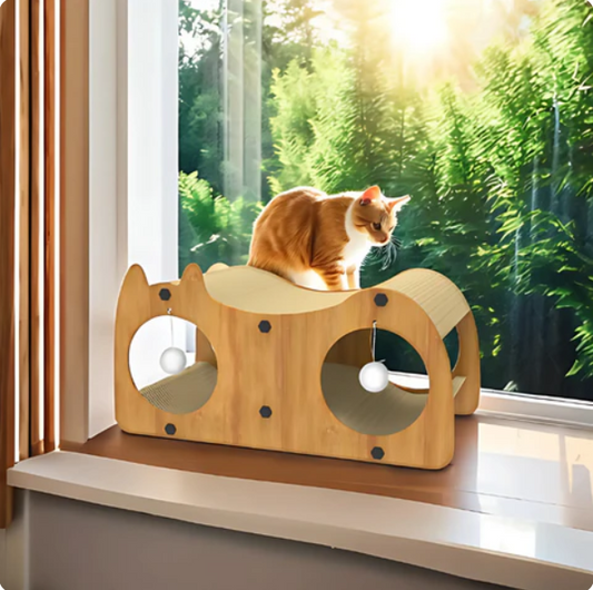 Luxury Cat Sofa With Integrated Scratching Board And Play Balls
