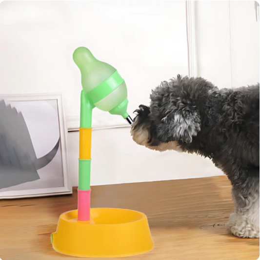 Height - Adjustable Drinking Dispenser With Food Bowl For Pets