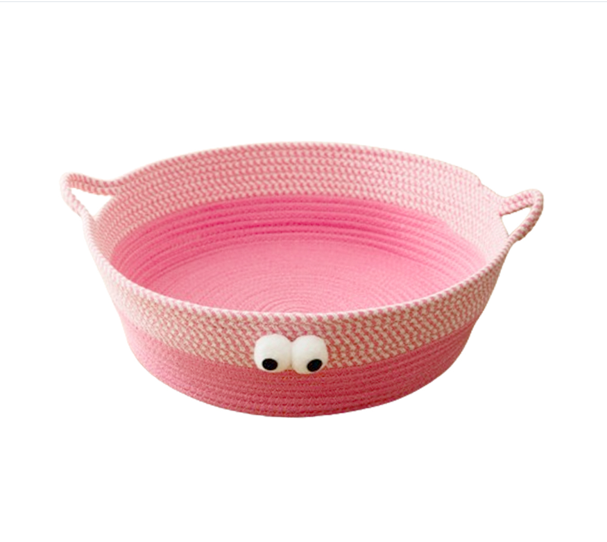 Cute Hand - Woven Cotton Rope Cat Bed in Animal Design