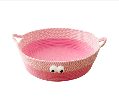 Cute Hand - Woven Cotton Rope Cat Bed in Animal Design