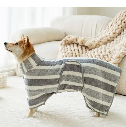 Dog Bathrobe Made Of Microfibre - Super Absorbent Soft For Quick Drying After Bathing