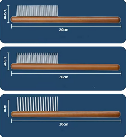High Quality Wooden Flea Comb - Gentle Coat Care For Cats Dogs