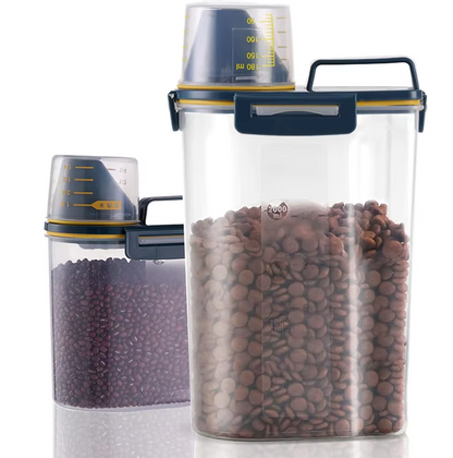 Food Dispenser For Pets With Measuring Cup