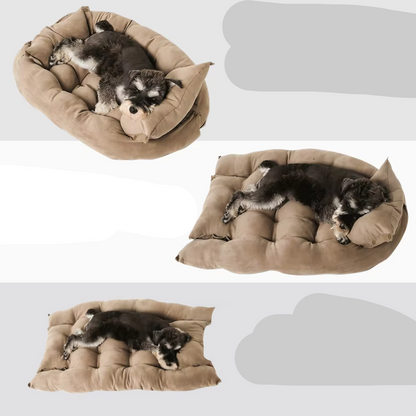 Cosy Dog Bed With Pillow - Soft Washable Pet Bed For Dogs Cats