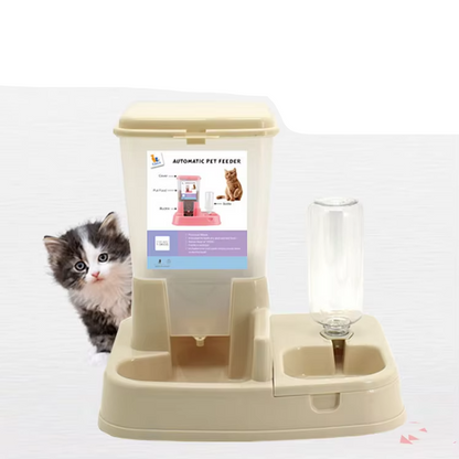 Automatic Food And Water Dispenser For Cats And Dogs - Double Bowl With Large Capacity