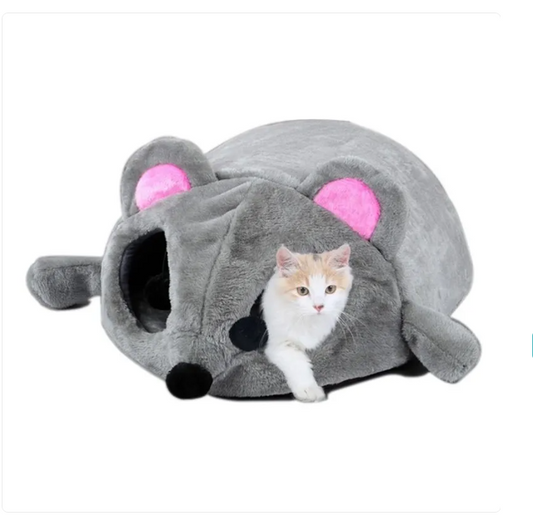 Cosy Cat Sleeping Cave In Mouse Design - Soft And Comfortable For Your Cat