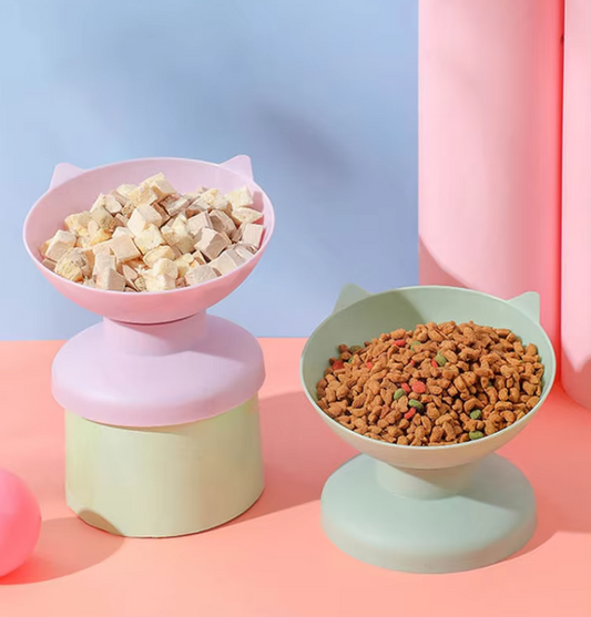 Cat Bowl With 15 - Degree Inclination To Protect The Cervical Spine