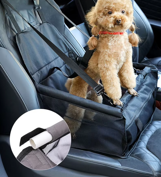 Folding Car Seat For Dogs - Sturdy, Waterproof Dog Seat With Safety Belt