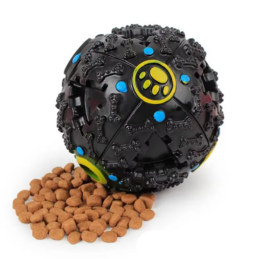 Interactive Squeaky Ball For Dogs - Robust Toy With Treat Function