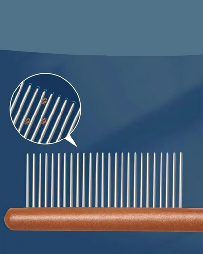 High Quality Wooden Flea Comb - Gentle Coat Care For Cats Dogs