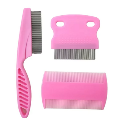 Flea Comb Set For Pets - Fine Tooth Combs For Dogs Cats