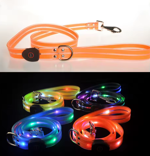 Led Dog Collar With Lead For Safe Walks