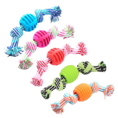 Dog Toy Chew Rope - Robust Rope With Teething Ball For Dental Care Fun