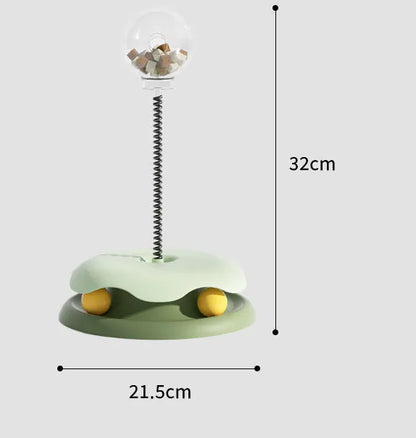 Interactive Cat Toy With Treat Dispenser And Flexible Rod