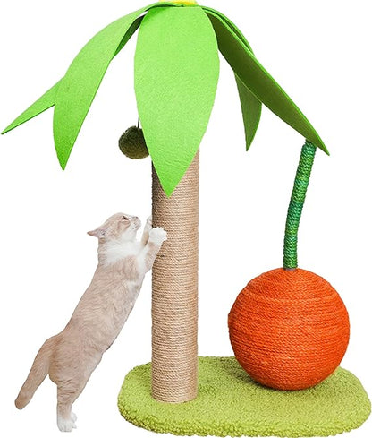 Cat Palm Sisal Scratching Post With Orange