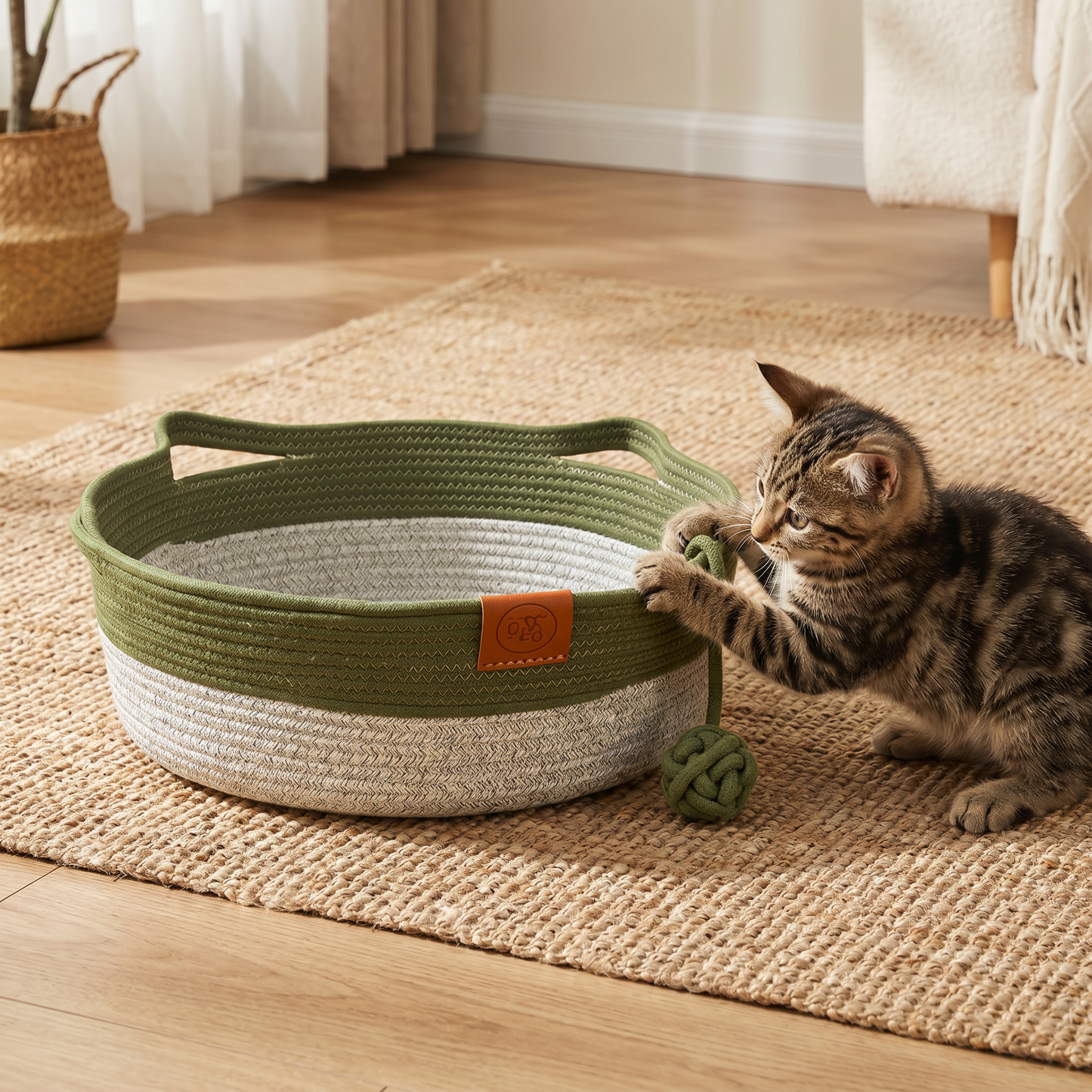Hand - Woven Cotton Rope Cat Bed