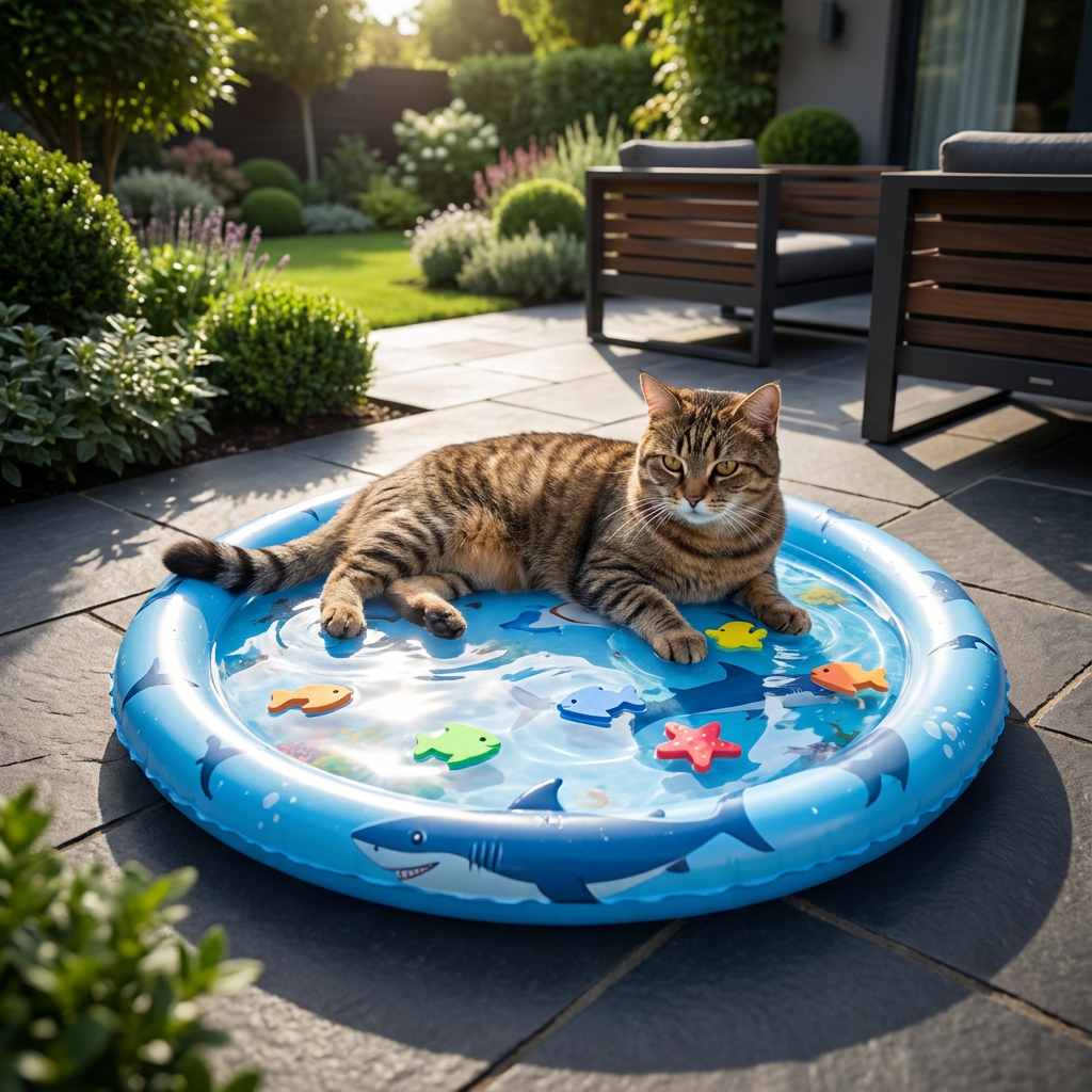 Interactive Cooling Water Bed for Cats