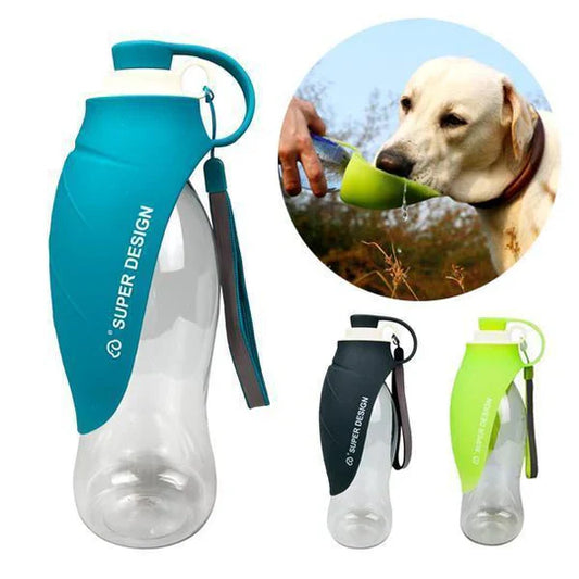 Portable Water Bottle For Dogs With Integrated Bowl