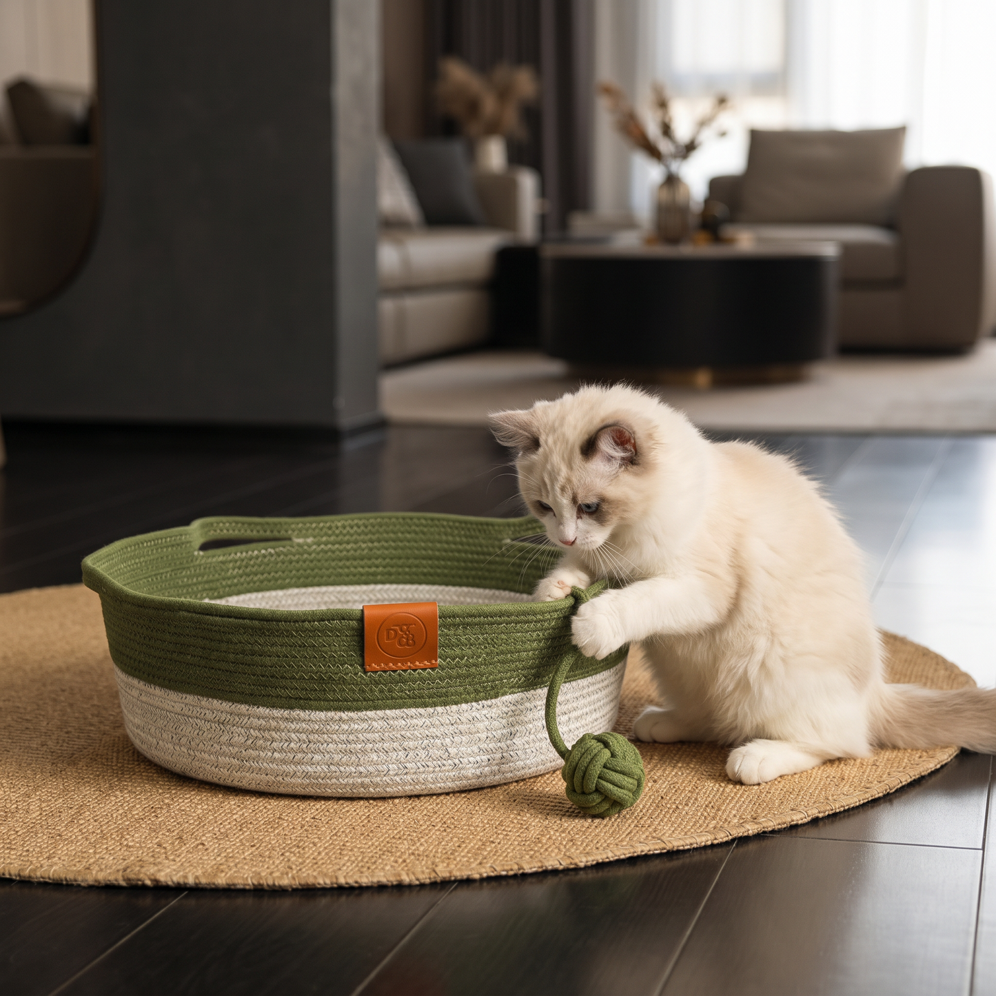 Hand - Woven Cotton Rope Cat Bed