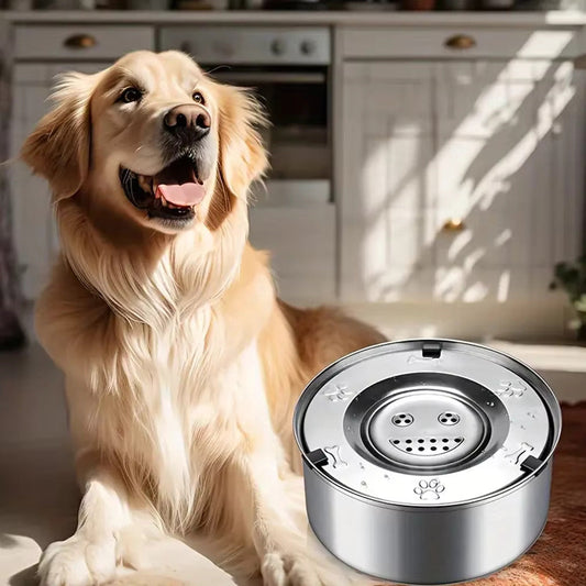 Stainless Steel Dog Drinking Bowl With Spill - Stop Function